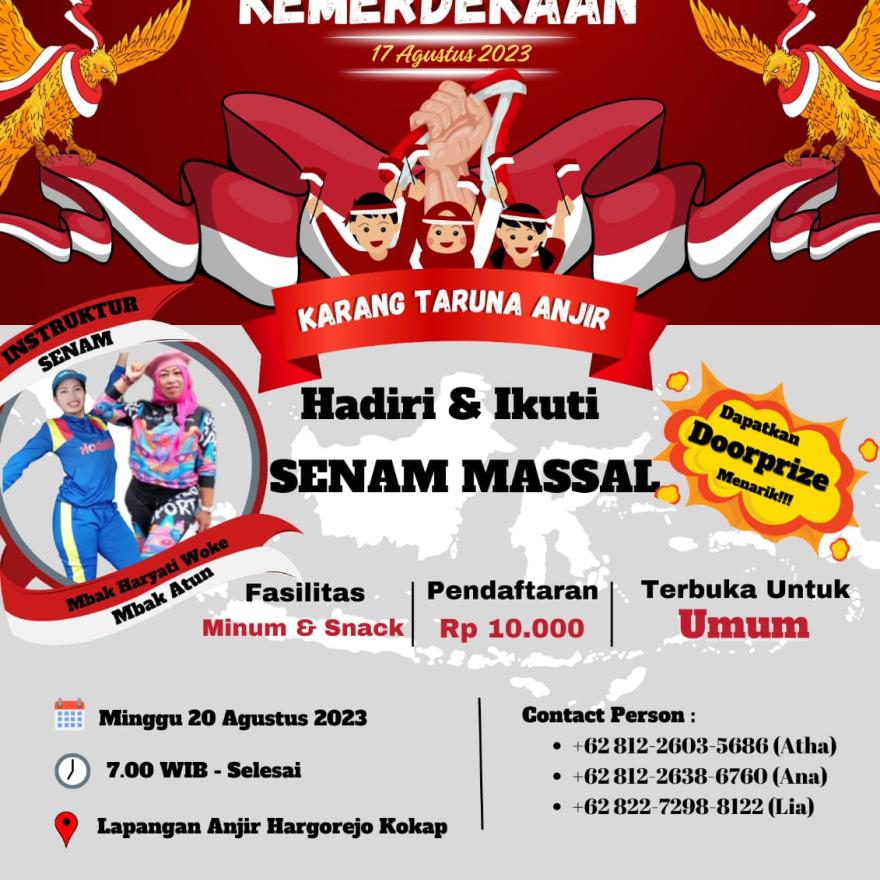 Peringatan Kemerdekaan RI ke 78, Bugar Bersama Kawula Muda Anjir